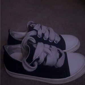 Rick Owens Kids Black and White Sneakers